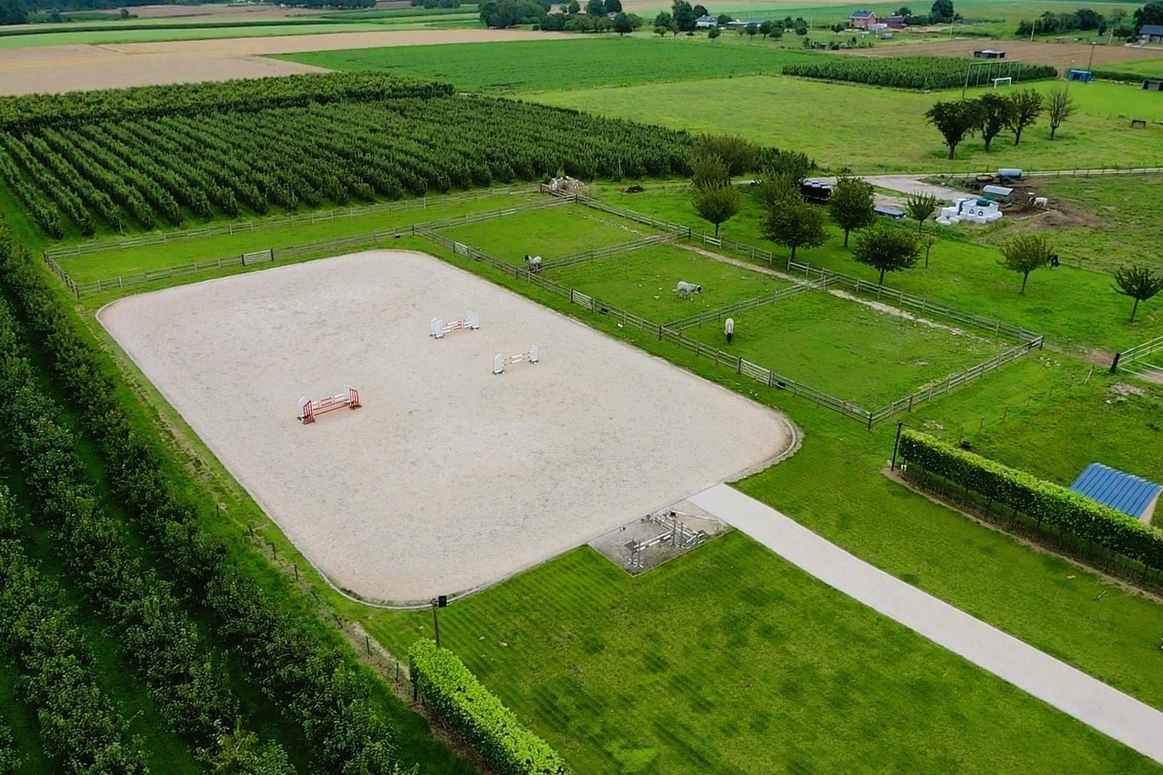 Houten omheining rond een weide